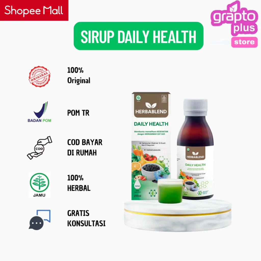 HERBABLEND DAILY HEALTH 250 ML - Multivitamin Daya Tahan Tubuh Imun Booster Ampuh