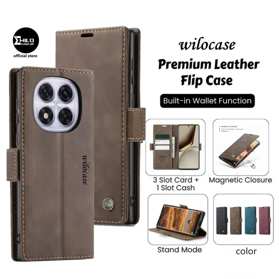 new wilocase hp xiaomi redmi note 15 5G | note 15 pro 5G | note 15 pro+  premium quality case flip wallet kulit casing dompet Hp