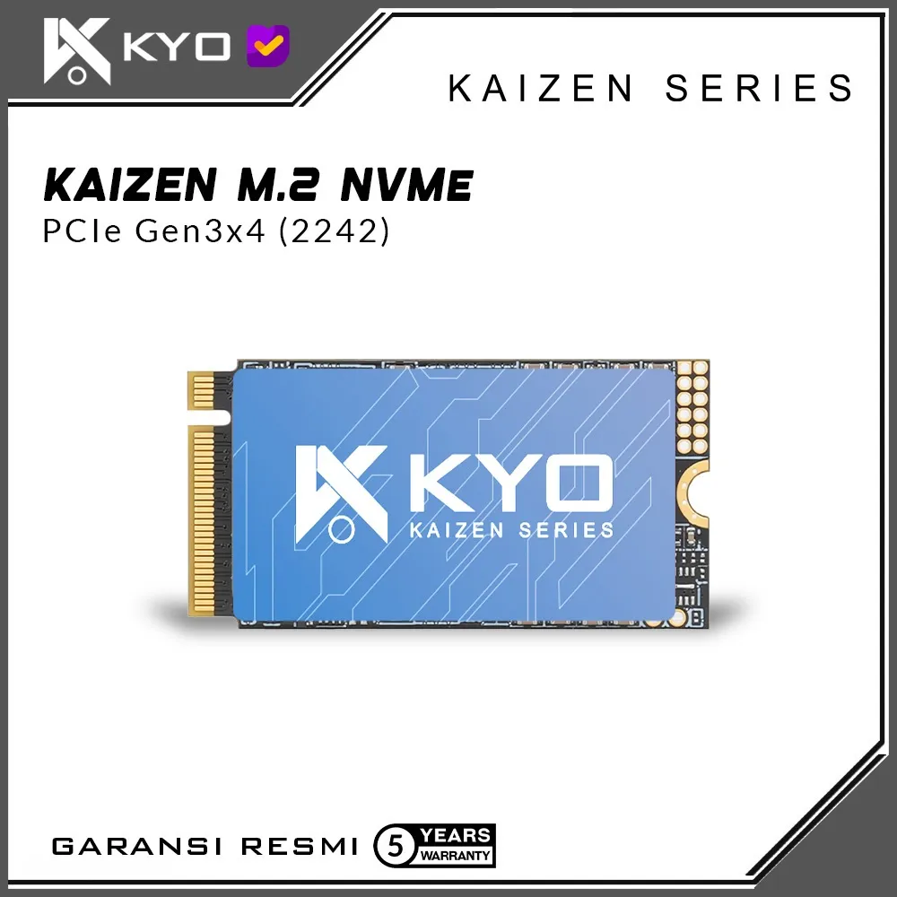 KYO Kaizen SSD M.2 NVMe 128GB 256GB 512GB 1TB PCIe Gen3 x4 2242 SSD M2 NVMe Garansi Resmi 5 Tahun