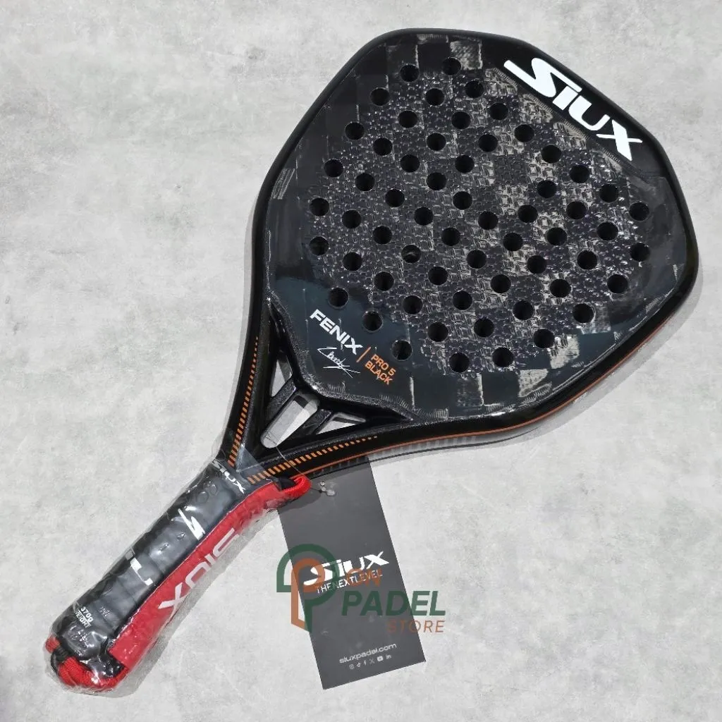 Siux Fenix Pro 5 Black by Leandro Augsburguer Padel Racket ( Raket Padel )