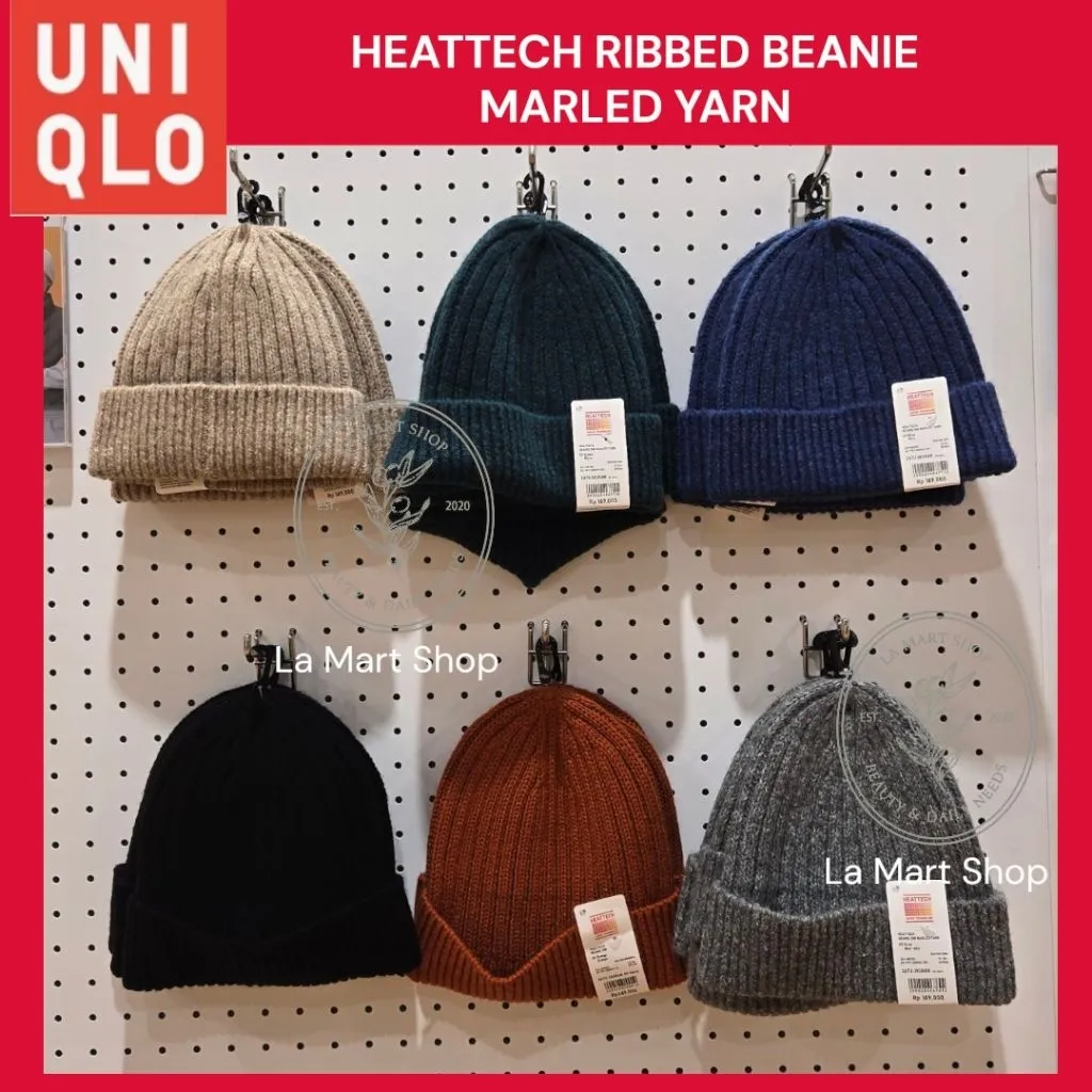 UNIQLO Heattech Ribbed Beanie / UNIQLO Heattech Ribbed Beanie Marled Yarn / Topi kupluk winter Uniqlo / Beanie Uniqlo / Uniqlo Beanie Cowok Cewek