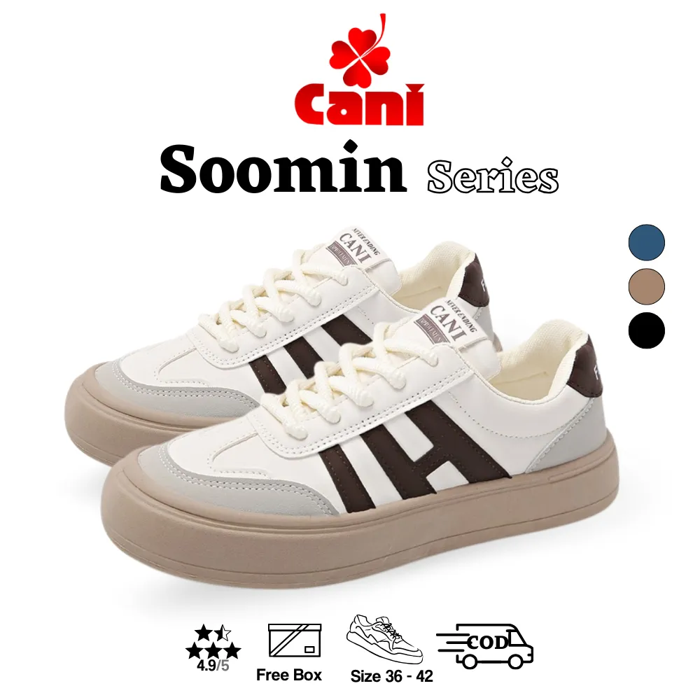 Cani "Free Box" (Size 36 - 42) Soomin Sepatu Sneakers Wanita Fashion Korea Kasual Shoes Trendy 9249