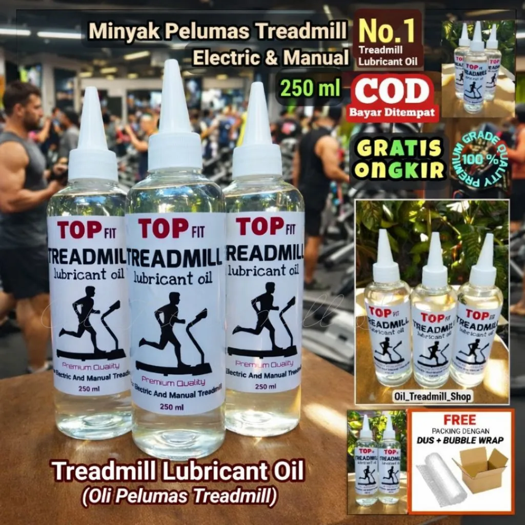 TOP FIT Minyak Pelumas Treadmill Elektrik Manual 250ml | Oli Treadmill Elektrik Manual | Treadmill Lubricant Oil | Pelumas Alat Olahraga Treadmill Walkingpad | Pelumas Silicone Oil Anti Karat Anti Seret Anti Panas | Pelumas Alat Olahraga Gym Fitness