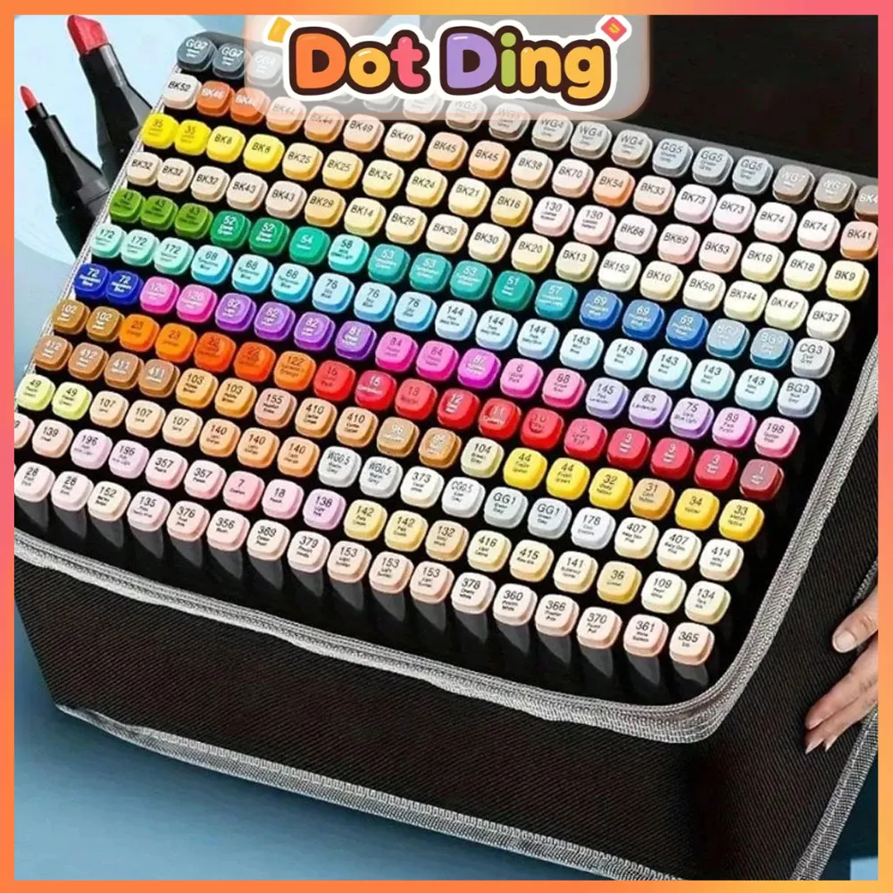 [DOTDING]24-204 Warna Touchcolor Spidol Double Tip Set Khusus Seni Spidol Warna Minyak Untuk Anak-anak Spidol Cat Air Anime Kuas Gambar Komik Hadiah Perlengkapan Sekolah Wajib