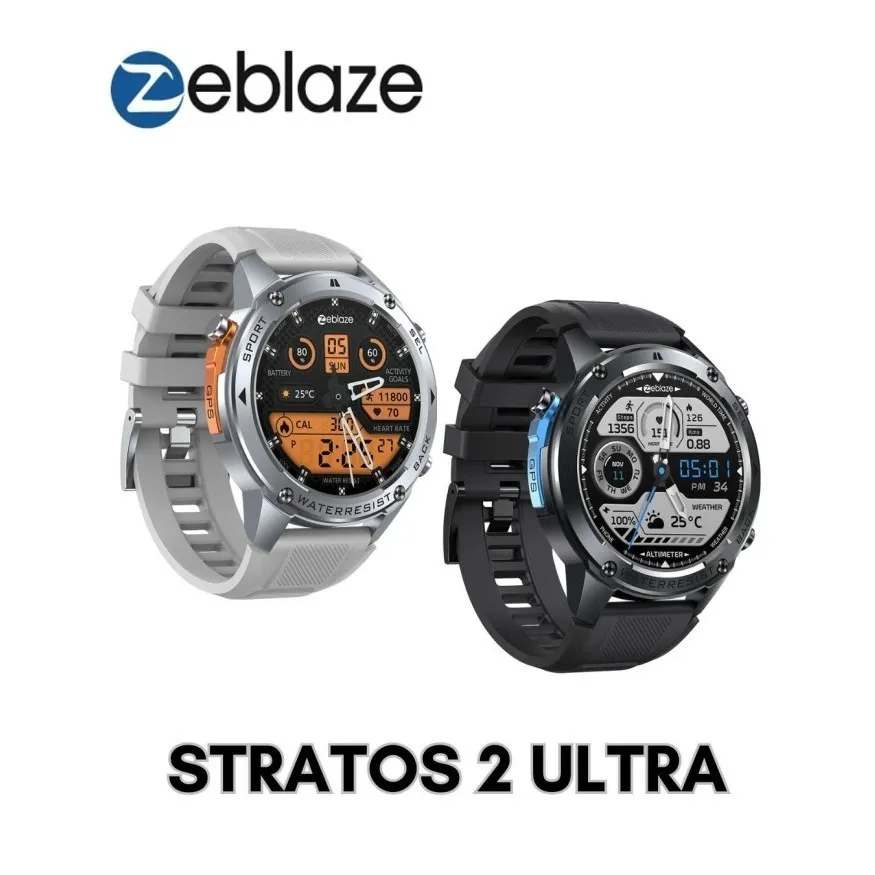Sky88 ZEBLAZE STRATOS 2 ULTRA GPS Smart Watch Built-in Compass Barometric Altimeter Dual-band