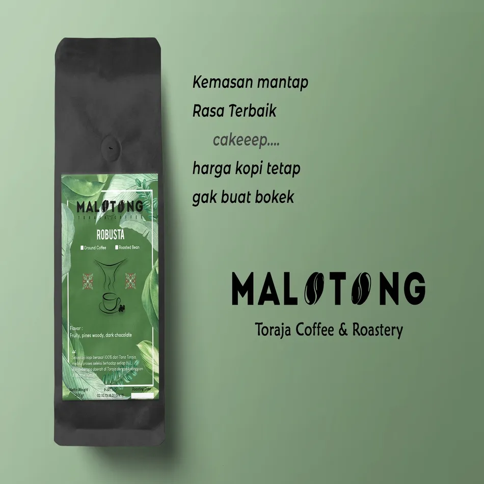 Malotong Kopi Robusta Toraja 1 KG Premium Natural Proses Kopi Bubuk dan Kopi Biji Coffee