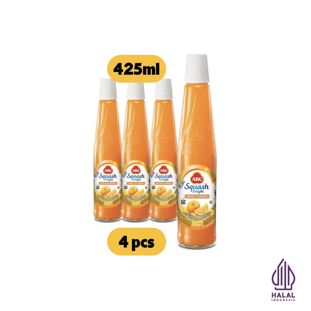 ABC Sirup Squash Delight Jeruk Florida 425 ml - Multi Pack 4 pcs