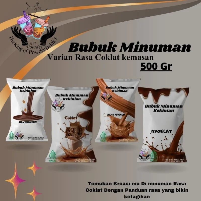 Bubuk Minuman Coklat 500 Gram Bubuk Minuman Rasa Cokelat Powder Serbuk Minuman Premium Minuman Bubuk
