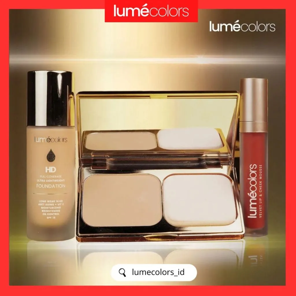 Lumecolors Compact Powder Two Way Cake Lume Foundation Lipmousse Lumecolor