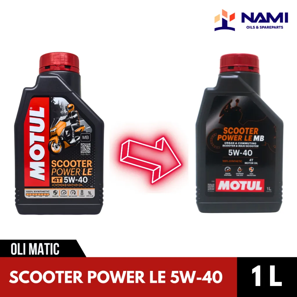 *MOTUL SCOOTER POWER LE 5W40 (1L)* Oli Mesin Motor Matic Full Synthetis - Original
