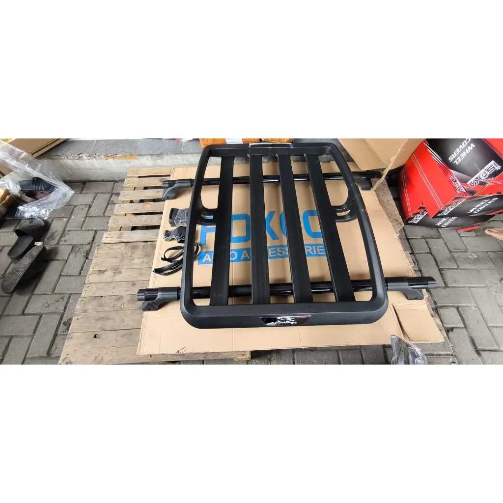 Paket Rak dan Kaki Rak Cross Bar Mobil Universal Jepit Body Roof Rail