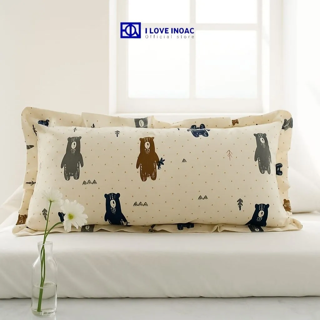 Bantal Cinta Jumbo 100x50 cm Isi + Sarung model rumbai premium bolak balik by iloveinoac