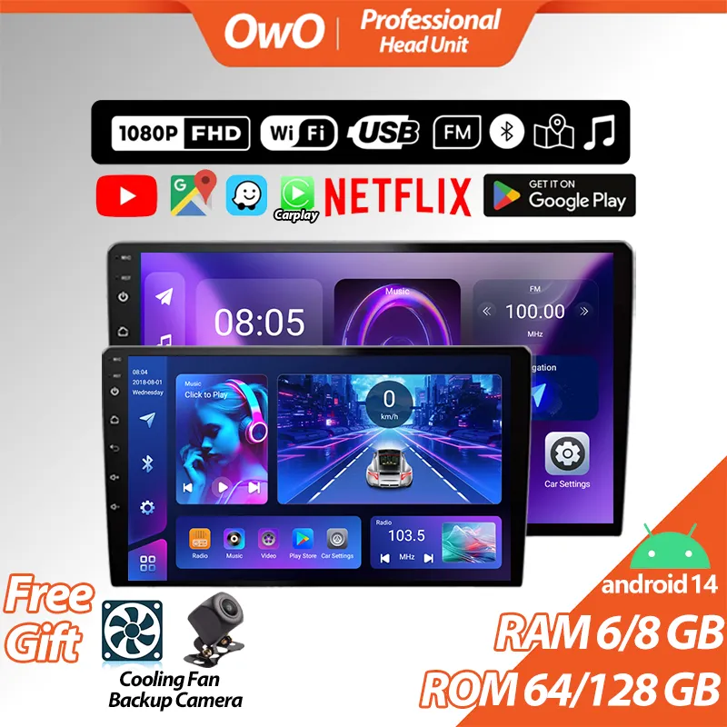 8+128GB Head Unit Android 15 Double Din 7/9/10 Inch Mobil Headunit with Cooling Fan Wifi GPS Wireless Carplay Bluetooth Universal Untuk TOYOTA Daihatsu Mitsubishi HONDA
