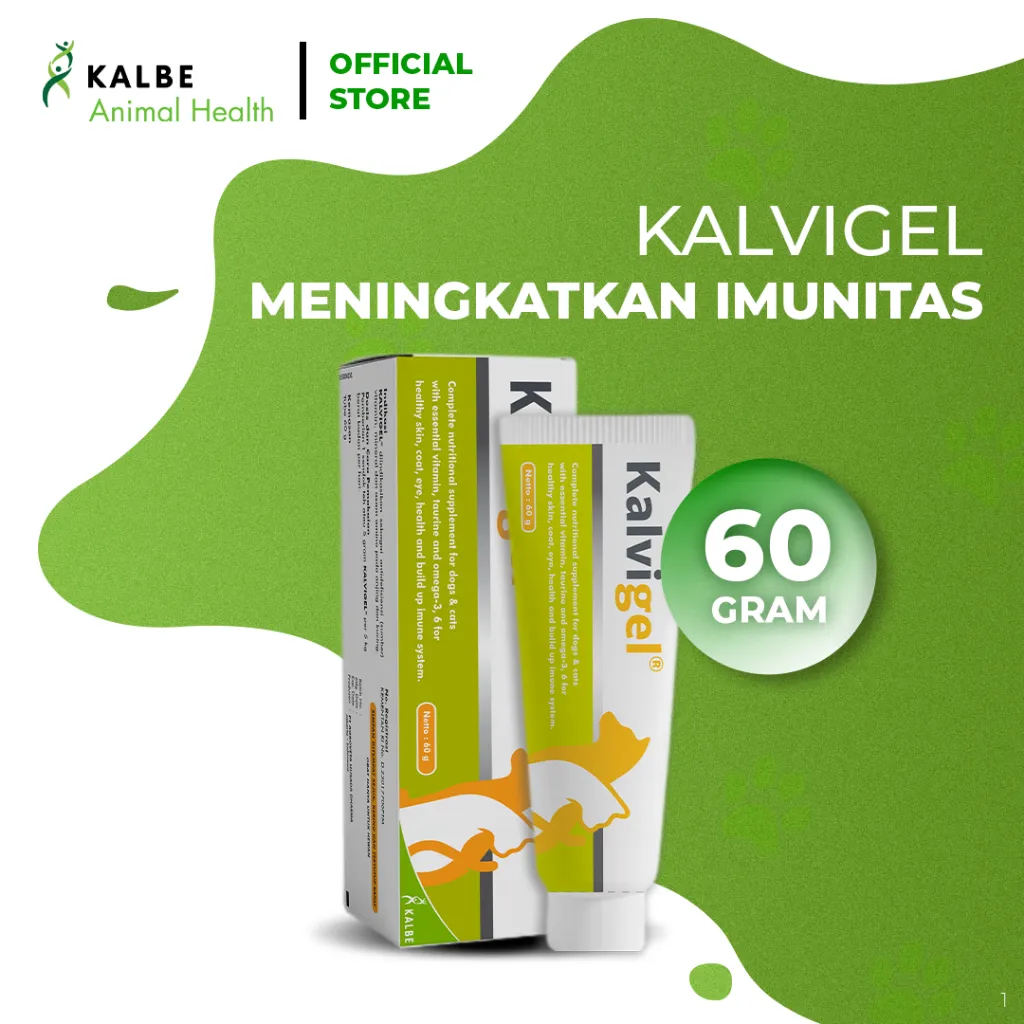 Kalvigel 60 gram Tube - Multivitamin dan Taurine Kucing & Anjing Dapat Meningkatkan Imunitas untuk Daya Tahan Tubuh