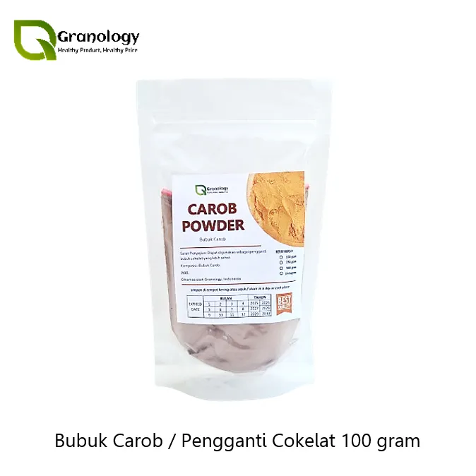Bubuk Coklat Pengganti / Carob Powder (100 gram) by Granology
