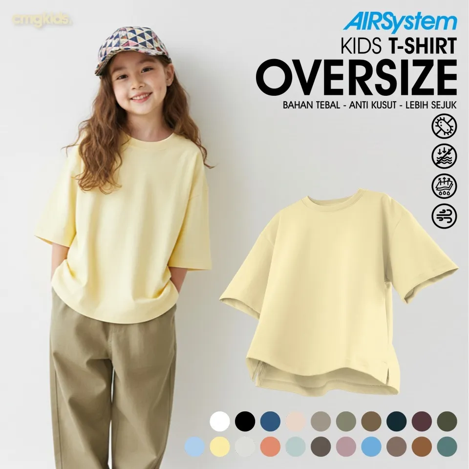Kaos Anak Oversize Airsystem Micro Cotton Danbowl Quick Dry Fit Fashion Unisex Pale Banana CMGKIDS