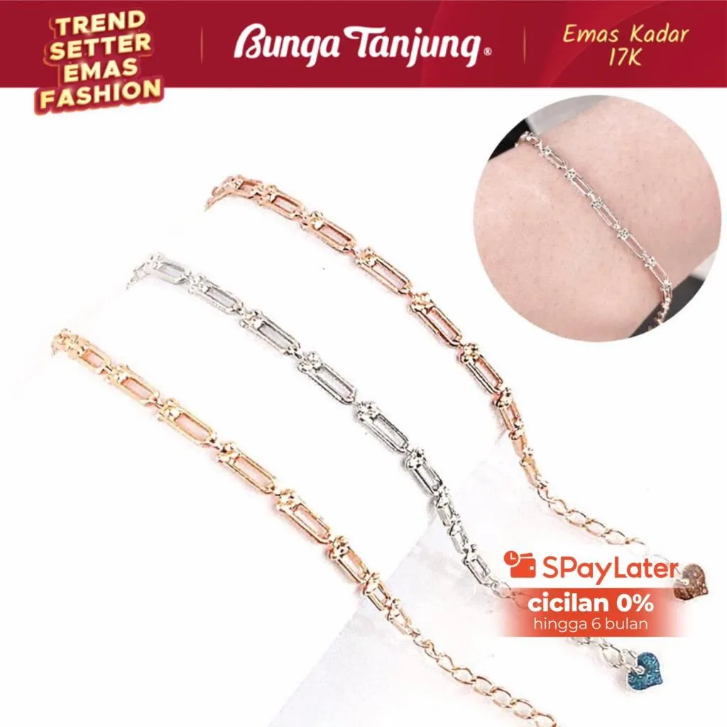 GELANG LUXURY RINGAN - EMAS 17K - BUNGA TANJUNG GOLD