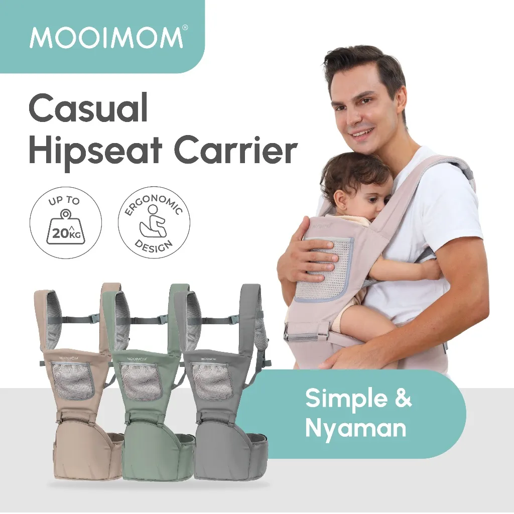 Gendongan Bayi Hipseat Nyaman - Casual Hipseat Carrier MOOIMOM
