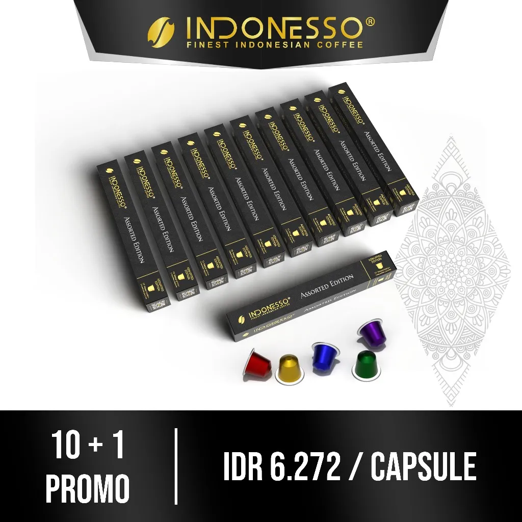 INDONESSO Specialty Coffee Capsules Compatible with Nespresso Machines / Kapsul Kopi, - PROMO 10+1