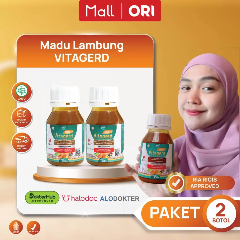 Madu Vitagerd Herbal Untuk Menjaga Kesehatan Pencernaan Paket 2 Botol