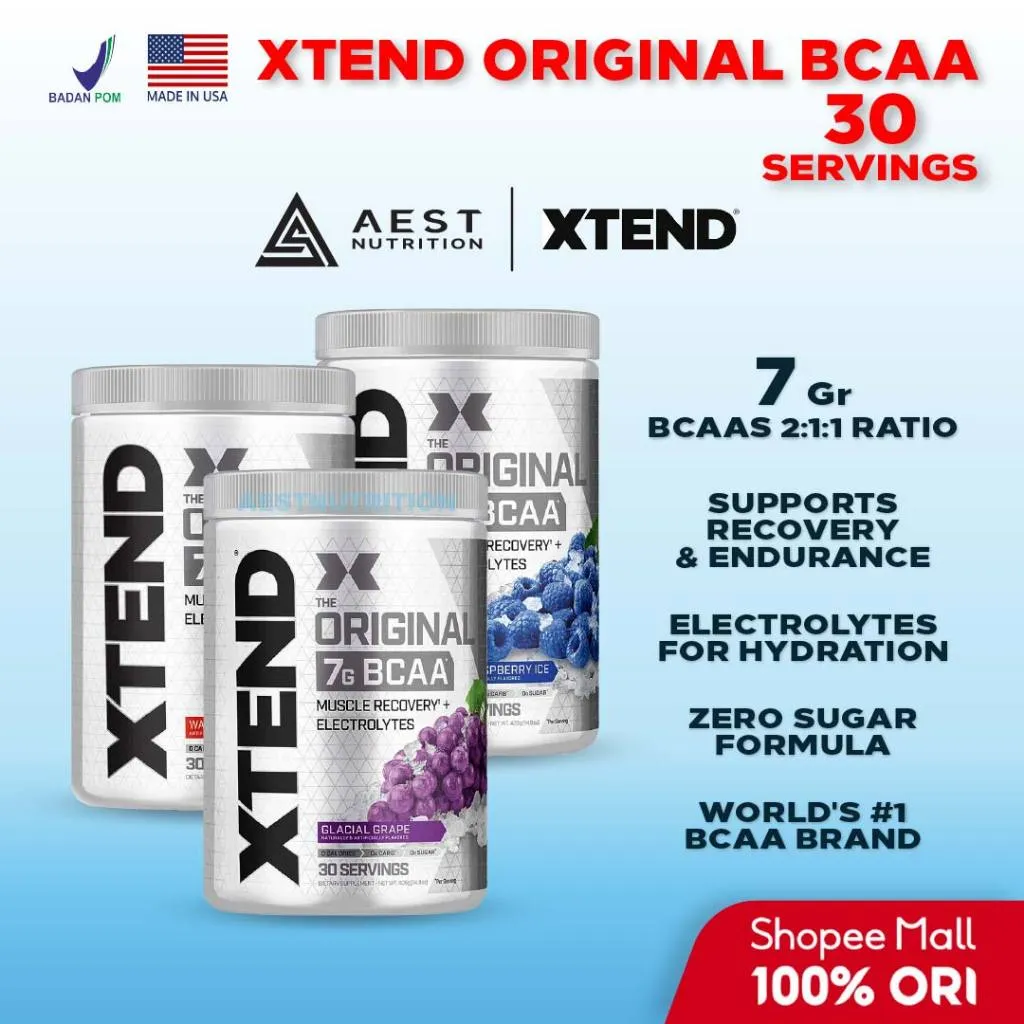 Xtend BCAA 30 Servings Electrolytes Muscle Recovery Intra Workout Cellucor Supplement Fitness