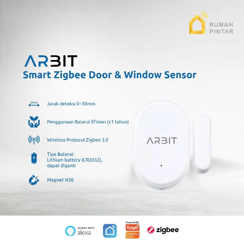 ARBIT Zigbee Door/Window Sensor Security Pintu Pintar Smart Home
