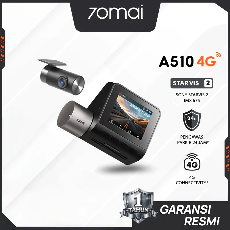 70mai Dash Cam A510 Set Sony Starvis 2 4G Live Control GPS HDR Front 1944P Rear 1080P Dashcam Mobil