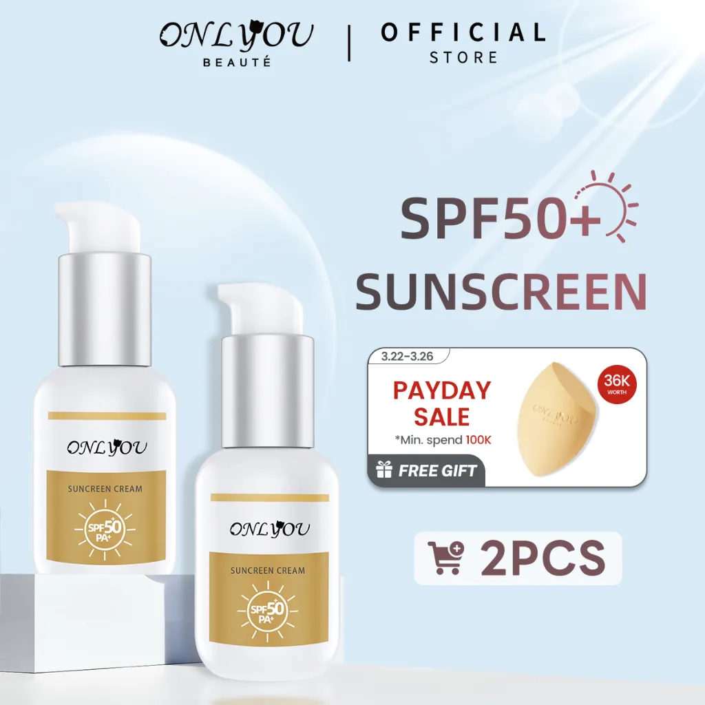 ONLYOU Sunscreen SPF50+ PA+ Oil Control wajah Sunscreen Cream Sunblock Tidak Lengket 50ml