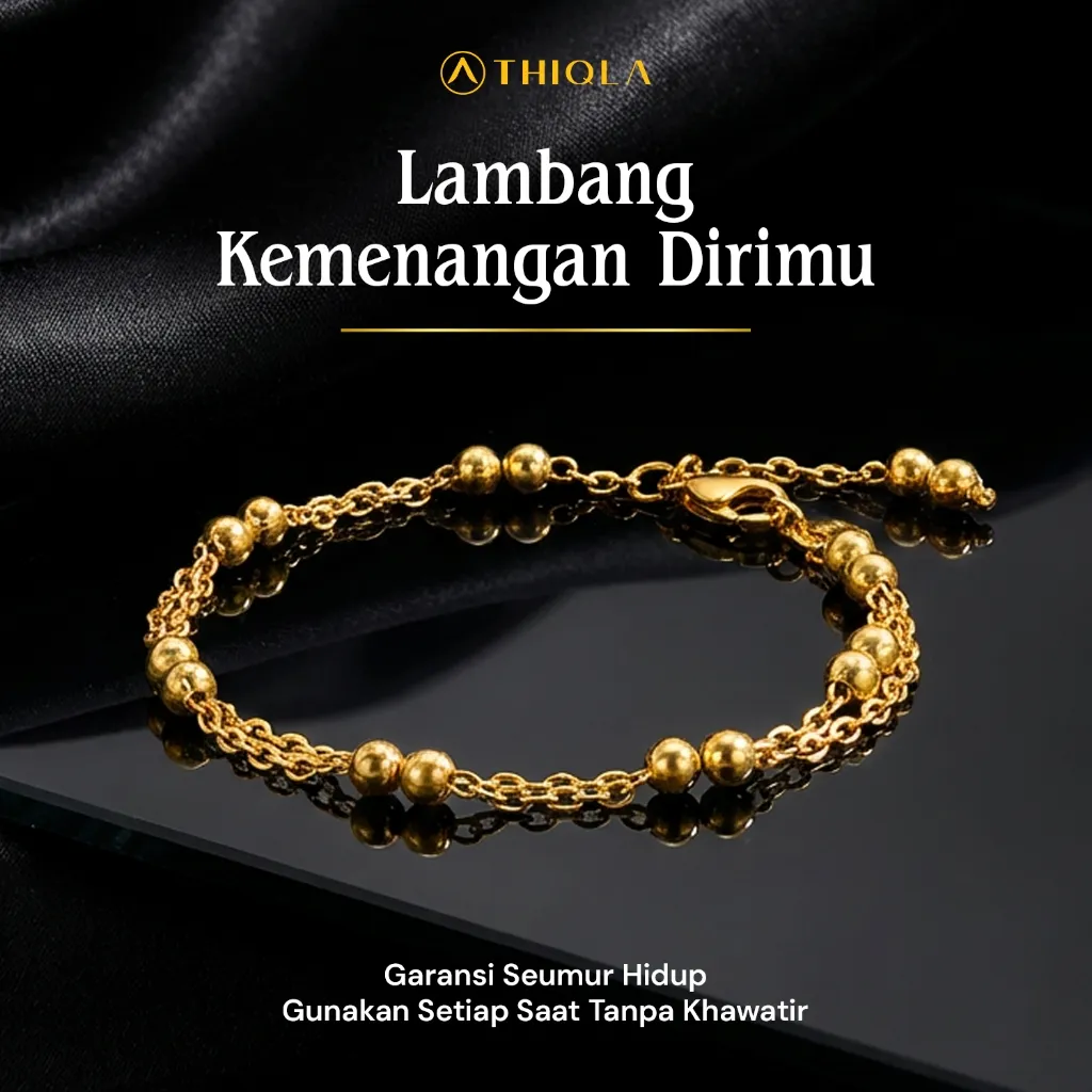 THIQLA - Gelang Jedar 2 Layer ZAWJAH - Gelang Mirip Gelang Emas Model 2026 - Gelang Kecil Tipis Mirip Gelang Titanium Wanita Anti Karat