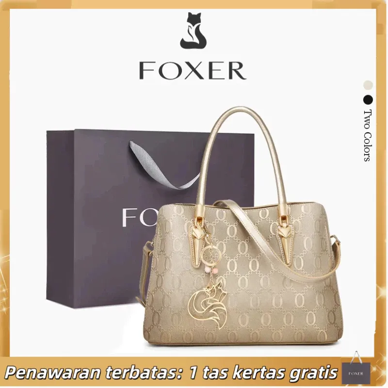 FOXER Tas Selempang Wanita Tas Tangan Kulit Asli Tas Wanita Elegan