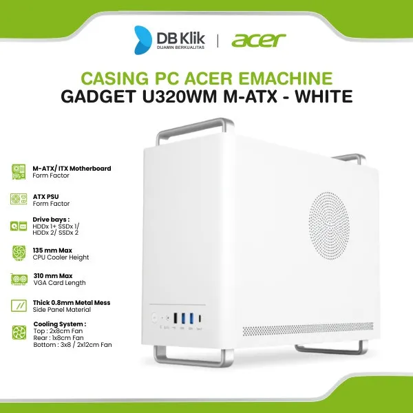 Casing PC Acer Emachine Gadget U320WM | C2 M-ATX - White