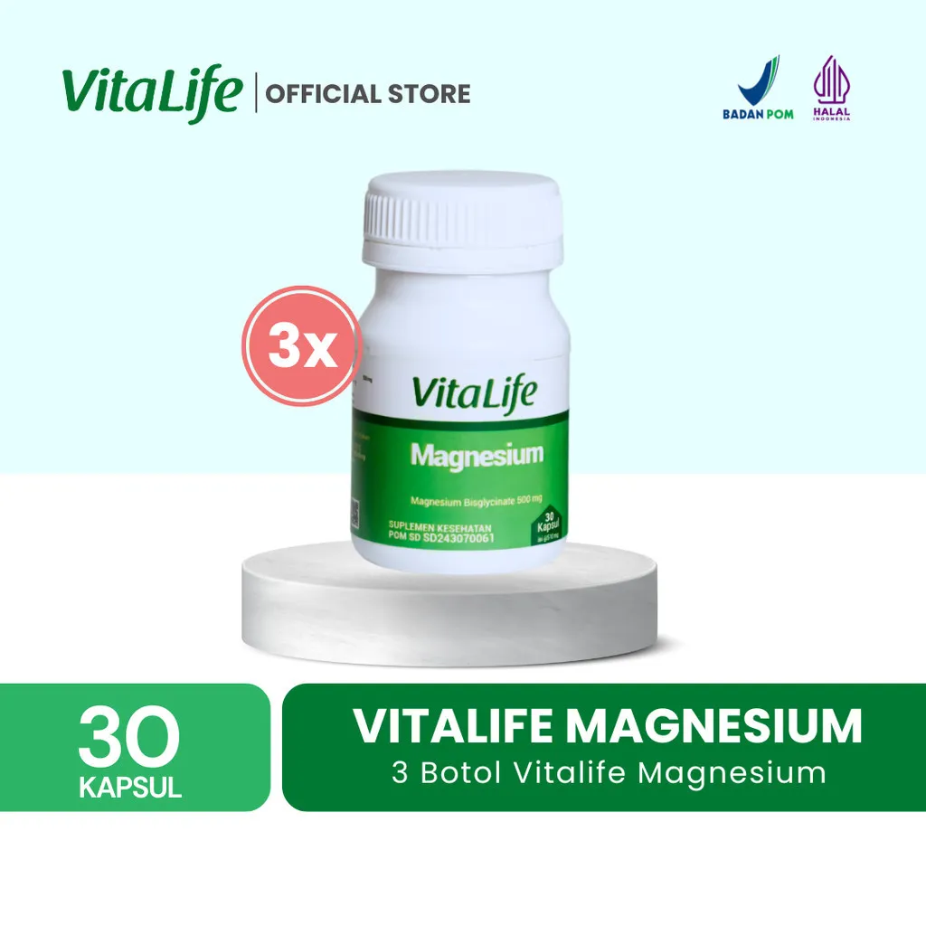 [TRIPLE PACK] Vitalife Magnesium @30 Kapsul - 3 Botol