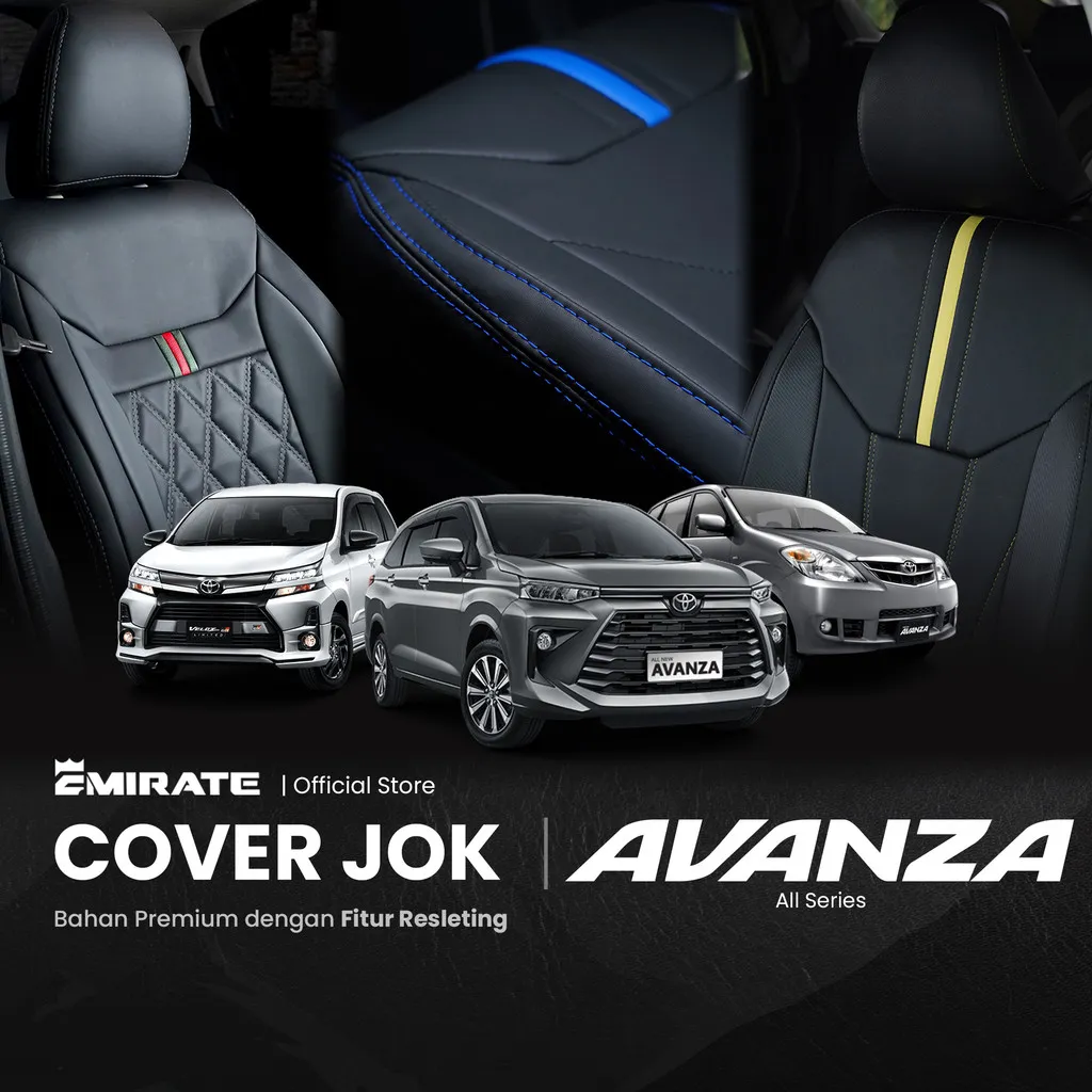 Sarung Jok Mobil Toyota Avanza dengan Resleting  / Cover Jok Mobil Toyota Avanza Fullset by Emirate Seat Cover