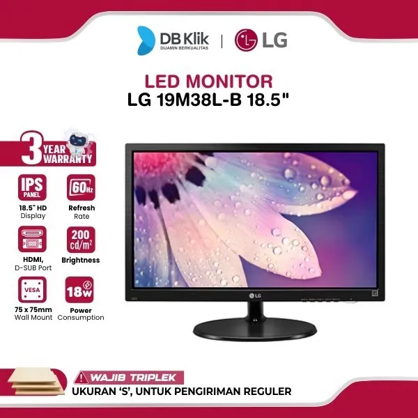 Lg Led Monitor 19M38L-B 18.5" Hdmi