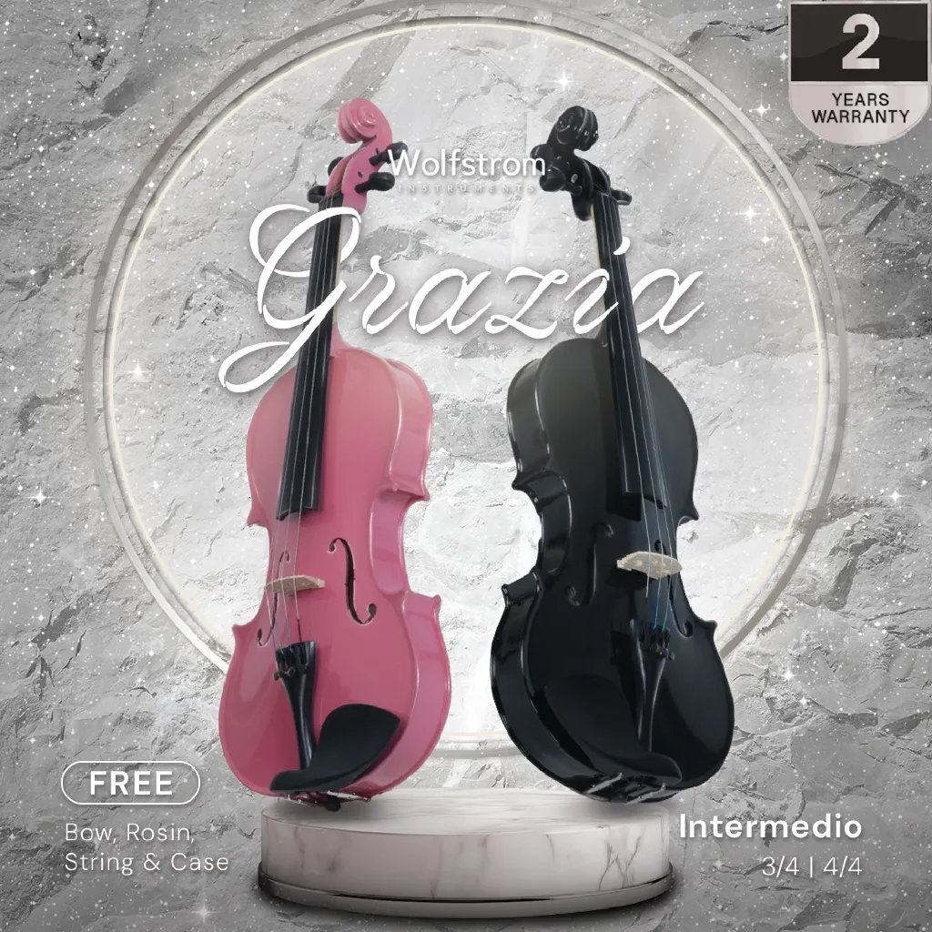 Wolfstrom Grazia - Biola Violin Klasik Full Set Ukuran 3/4, 4/4