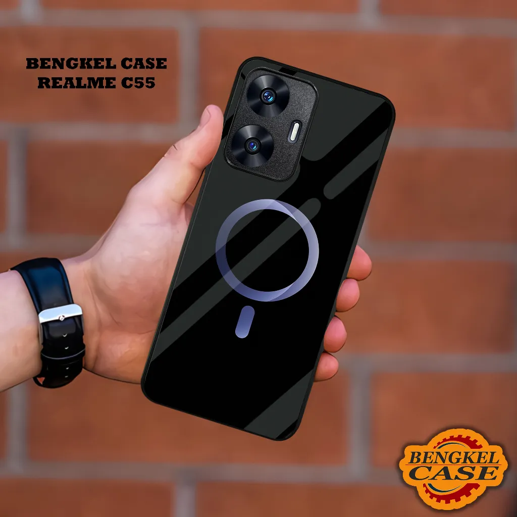 (BS35) Softcase Kilau Realme C55 Casing Hp Realme Pelindung Smartphone Motif Magsafe