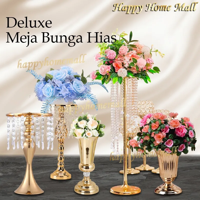 [Termurah] COD Vas Bunga Kristal Mewa Berdiri Bunga Berdiri Bunga Dekorasi Rumah Dekorasi Rumah Tampilan Vas Bahan Berlapis Besi Berongga Bentuk