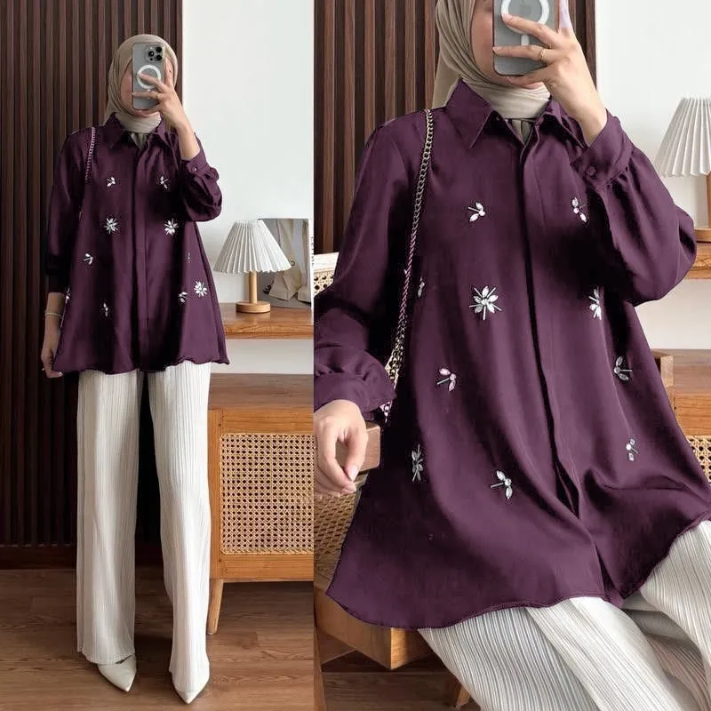 MAUDY KEMEJA PAYET SHAKILLA BLOUSE ATASAN WANITA KEKINIAN