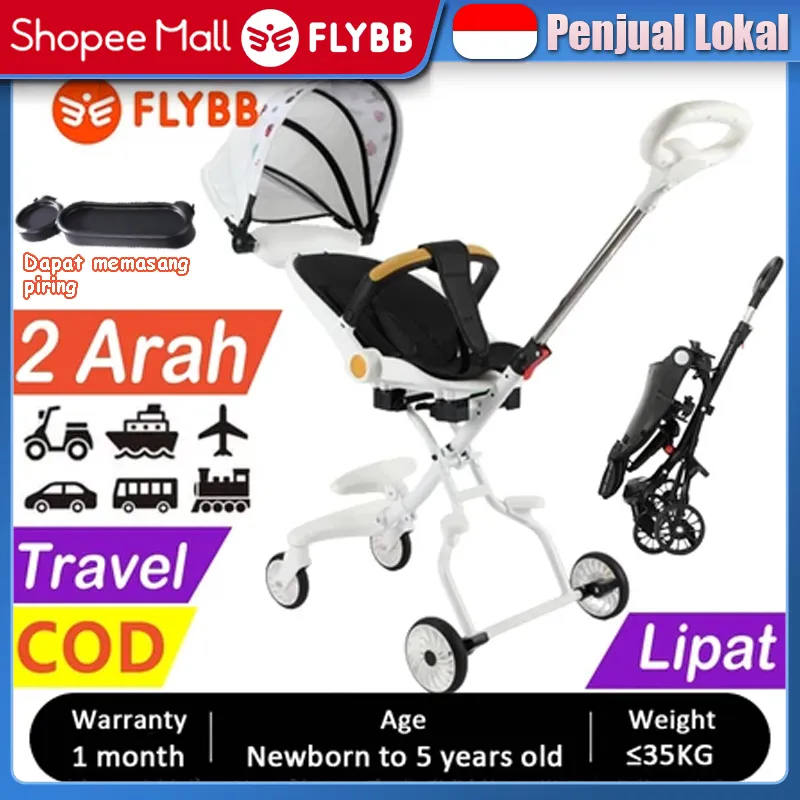 [Garansi 30 hari] FLYBB Stroller Baby Lipat Kereta Dorong Bayi 2 Arah Travelling Foldable Newborn 0 1 2 3 4 5 Tahun