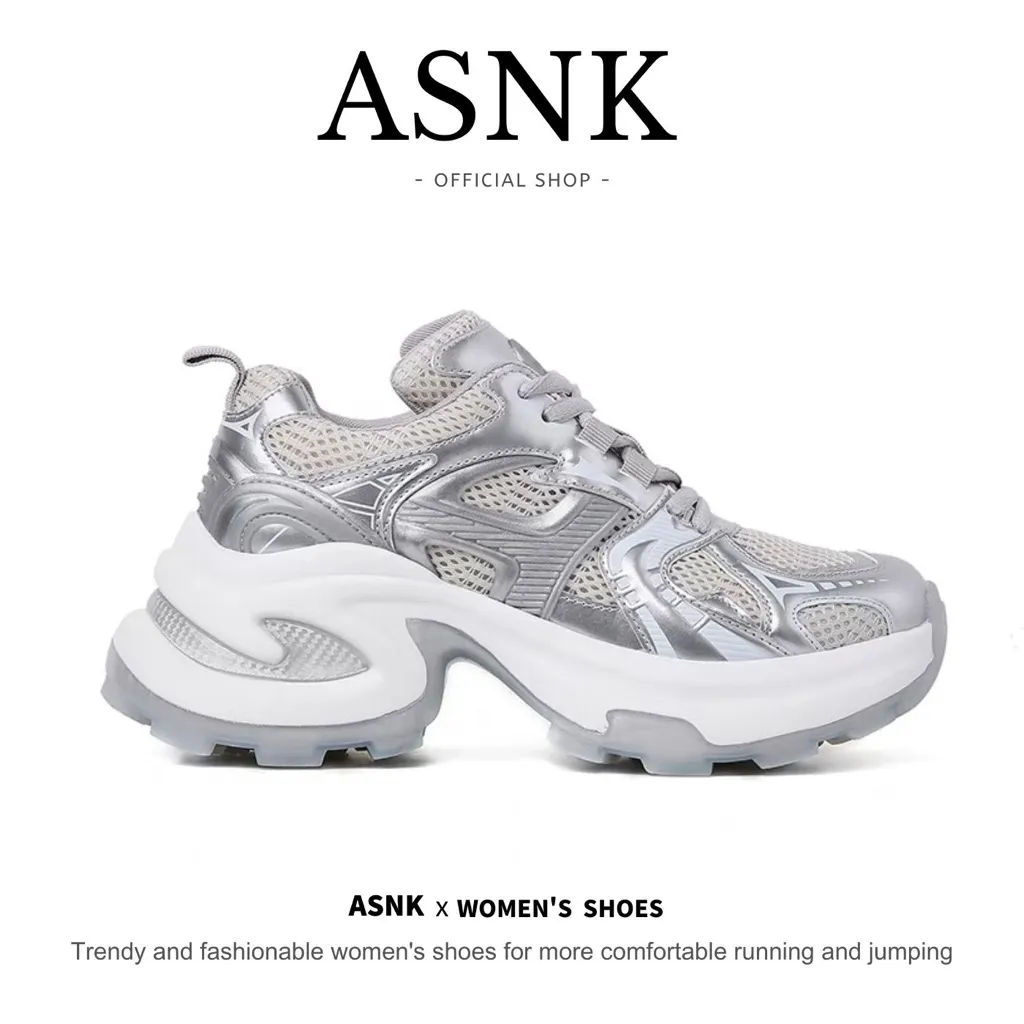 ASNK SEPATU SNEAKERS WANITA SEPATU PLATFORM TEBAL TINGGI / H-928