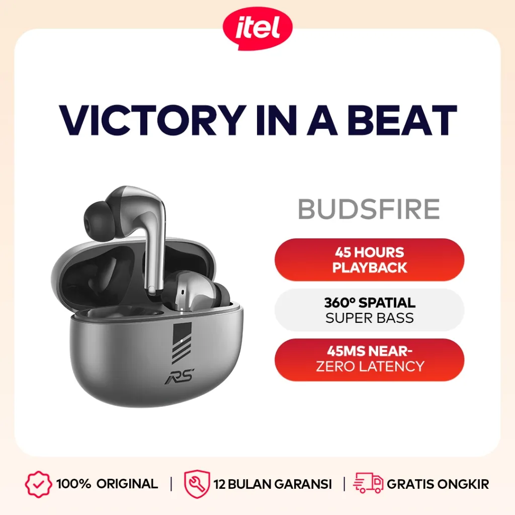 itel budsfire TWS Freefire Co-brand in-ear Earphones Wireless Bluetooth Noise Cancelling Headset Fast Charging Super Bass Earbuds