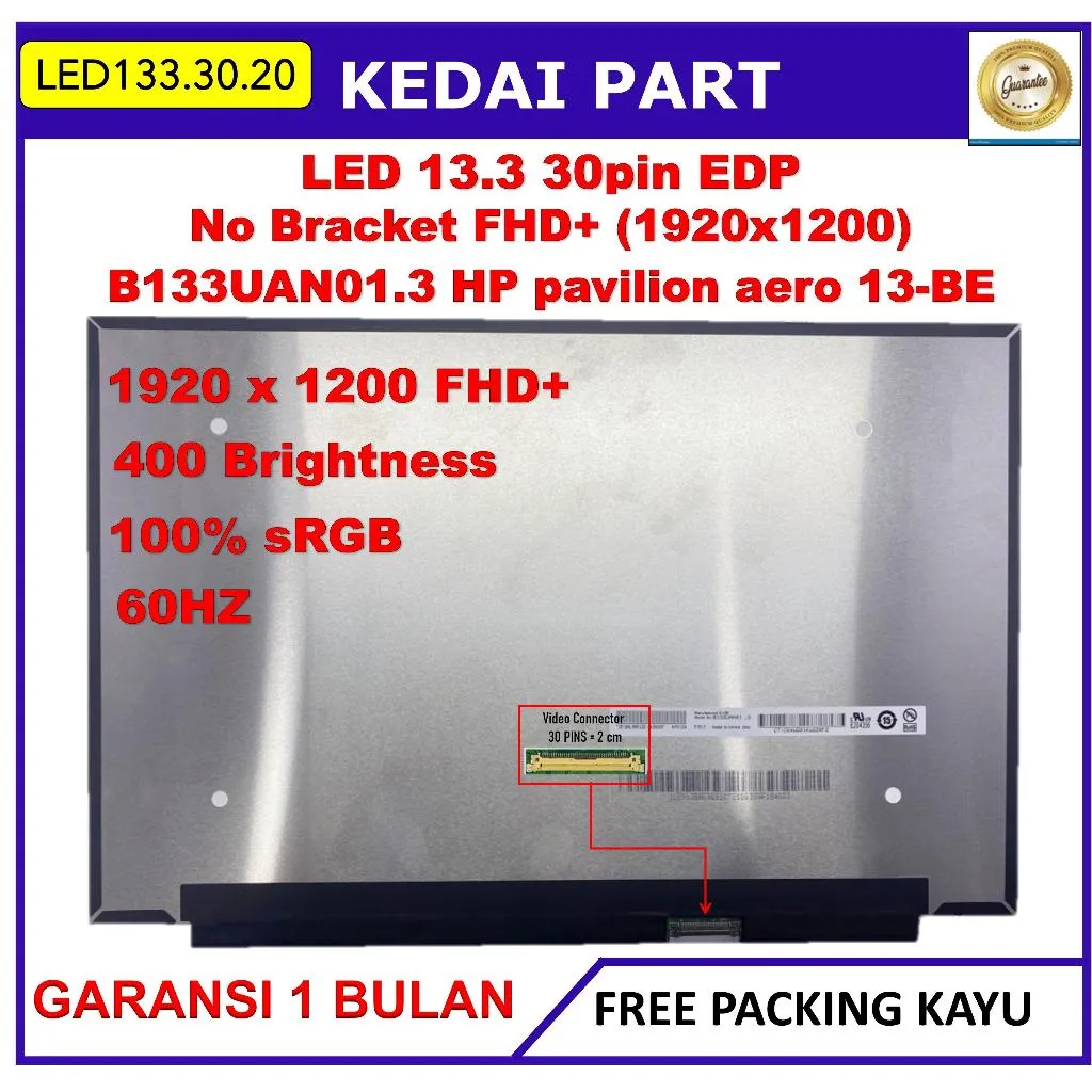 LCD LED HP AERO 13-BE 13-BE1000AU 13-BE1001AU 13.3 inch 30 Slim FHD NB