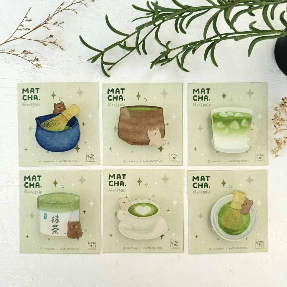 MENTOL ART Matcha Popsocket / Pop Socket / Griptok / Phone Holder Akrilik Minuman