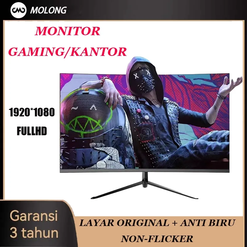 Garansi lima tahun Monitor 19 Inch Monitor 27 Inch LED Monitor Pc Game Profesional VGA HDMI 1080P Matte Panel Monitor Rumah