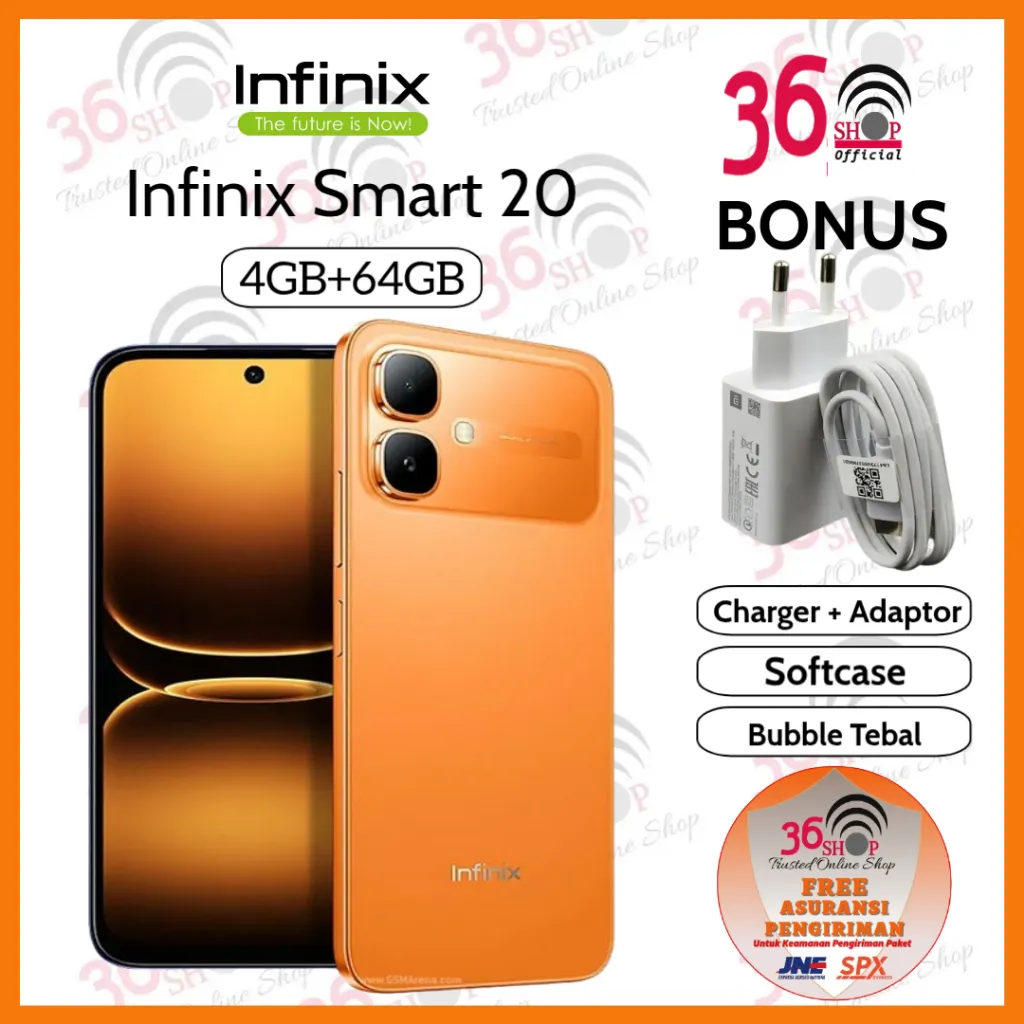 infinix smart 20 LTE 4GB+64GB - 4GB+128GB Display Size 6.78 inches - Mediatek Helio G81 Ultimate - 5200mAh - Garansi Resmi 1 tahun