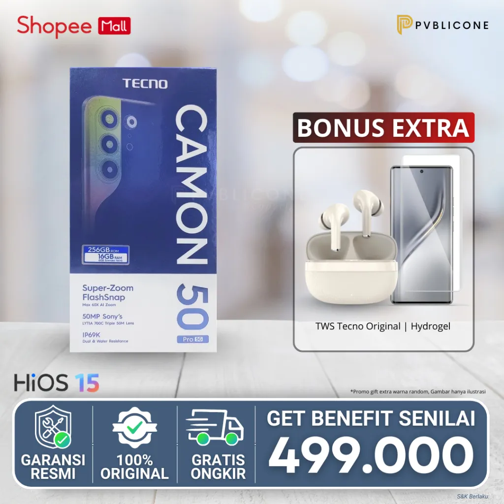 TECNO CAMON 50 Pro 5G 12/256GB Handphone AMOLED 144Hz Smartphone Kamera 50MP Sony LYT700C Fast Charge Resmi