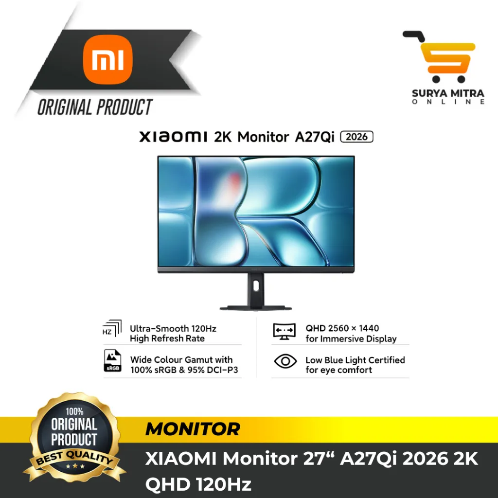 Xiaomi Monitor A24i 2026 / A27i / A27Qi 2026 / A27Ui 24" 27" IPS FHD QHD 4K Garansi Resmi
