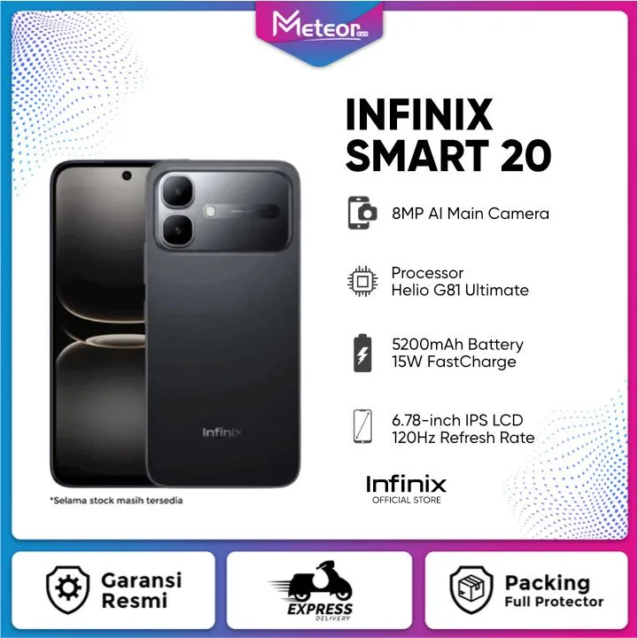 Infinix Smart 20 (4/64 GB) (4/128 GB) - Garansi Resmi [Bisa Instant Area Malang]