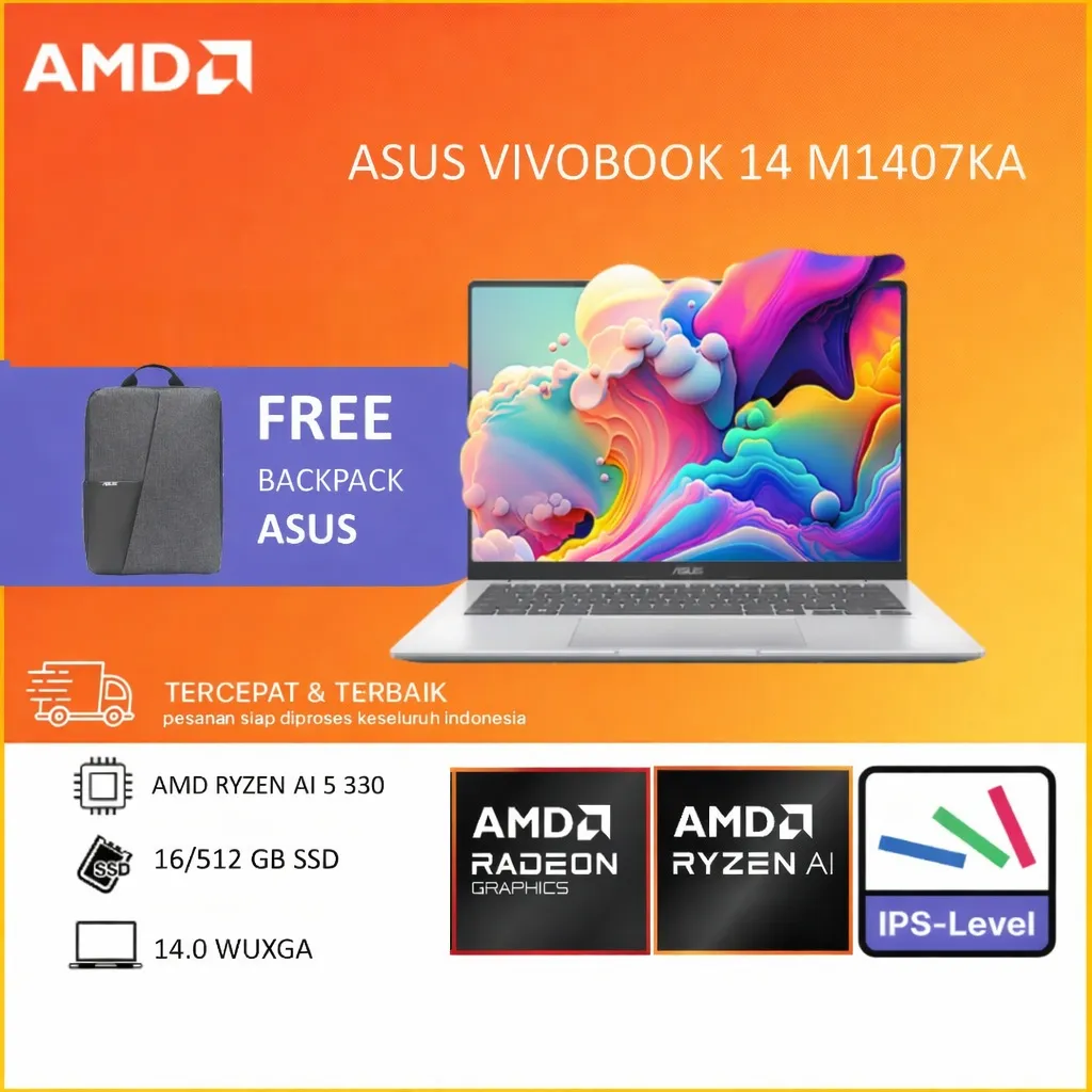ASUS VIVOBOOK 14 M1407KA RYZEN AI 5 330 RAM 16GB 512GB W11+OHS 14.0WUXGA