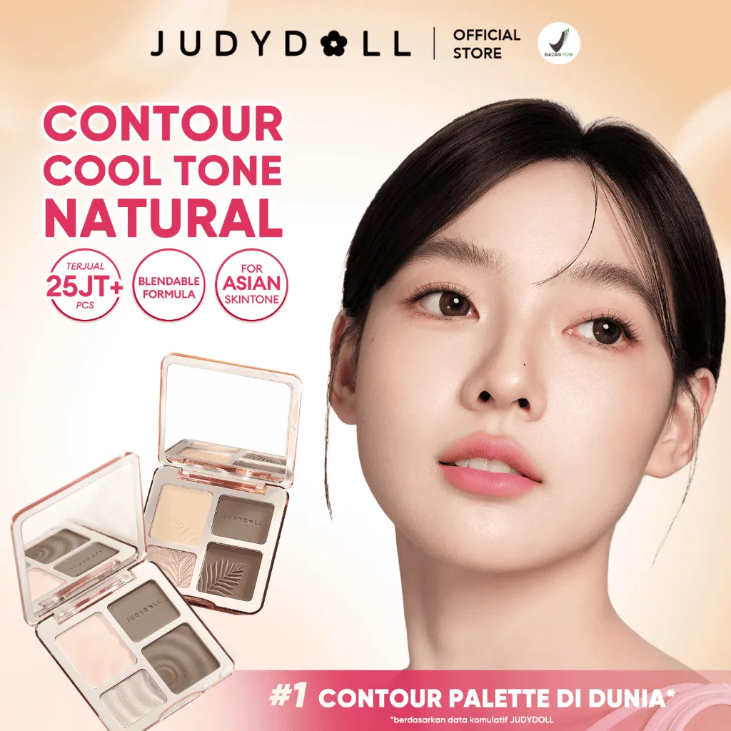 (BEST SELLER) Judydoll Highlight & Contour Palette (Multifungsi Makeup Palette Untuk Hasil Natural 3D)